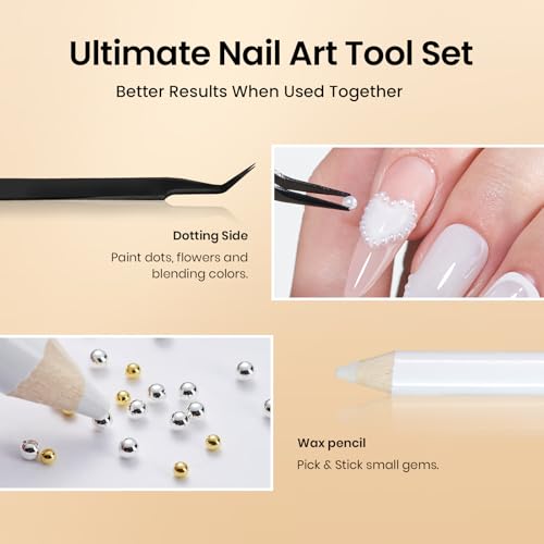 Beetles 3D Nail Charms Gold Silver & White Pearl E-Gold White-4