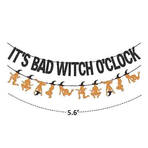 Halloween Witch O'clock Banner Garland for Party Decorations