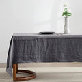 Everly 100% Linen Rectangle Tablecloth 60x120 Inches Dark Grey for Dining & Events