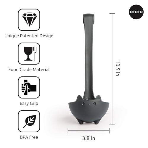Katie Black Cat Soup Ladle - Halloween Gift for Cat Lovers, Fun Kitchen Accessory