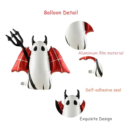 Halloween Foil Balloons Set - Ghost, Black Spider, Boo Decorations for Party