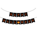 Halloween Banner Garland with Pumpkin Sign - Party Decorations, Reusable Cardstock Bunting