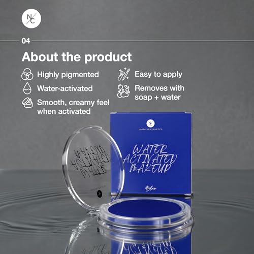 Water-Activated Face & Body Paint - Blue, Long-Lasting SFX & Cosplay Makeup - 0.70 oz