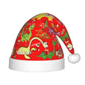 Unisex Dinosaur Pattern Christmas Hat - Black Kids Santa Xmas Headwear