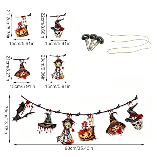 Halloween Decorations Happy Halloween Banner Garland A - Indoor Spooky Party Decor