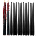 12-Inch Black Vampire Tears Taper Candles Set of 12 - Gothic Blood Drip Candles for Halloween & Spooky Decor