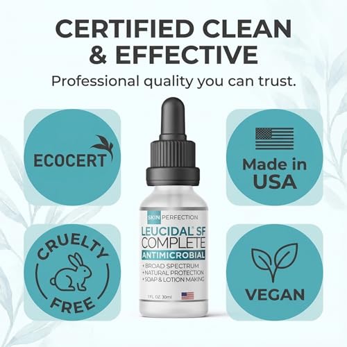 Skin Perfection Leucidal SF Complete - DIY Leucidal Liquid SF Natural Alternative Preservative for Lotion Making - Leucidal Liquid Complete with Lactobacillus & Coconut for Complete Protection 1oz