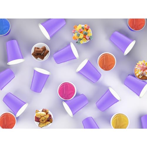 120 Pack Light Purple Disposable Plastic Cups 12 oz Party Drinkware - Halloween Variation