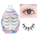 Japanese Style False Eyelashes - Clear Band Manga Lashes 4 Pairs - A01 Variation