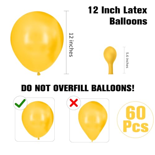 Yellow Halloween Balloons 12 Inch 60PCS Balloon Arch Garland Kit Fall Party Decorations