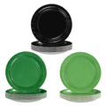 Heavy Duty Green, Black & Light Green Paper Plates 9 Inch - 60 Pack - Variation: Black Green Light Green Solid Color