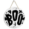 Halloween Boo Sign Wall Decor - Indoor Door Hanging for Halloween 12x12in - Halloween6 Variation