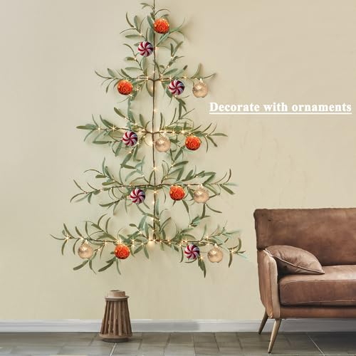 Lighted Olive Wall Tree with Timer - 3.5FT Fairy Lights Garland for Indoor Outdoor Decor