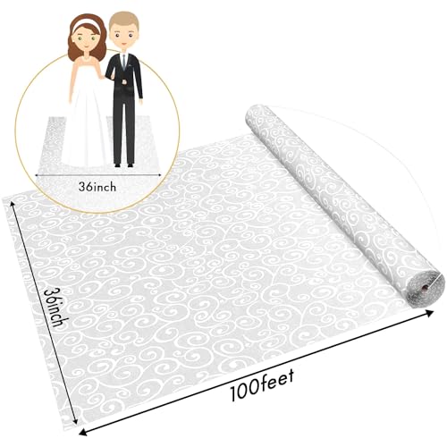 Vine Wedding Aisle Runner 3x100 Feet - Thickened White Ceremony Carpet - Variation of THIS listing