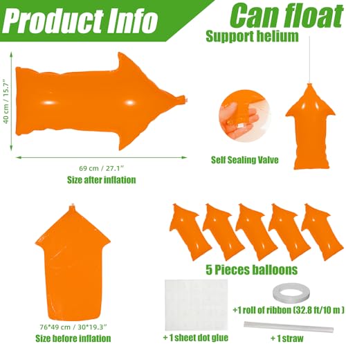 Orange Directional Arrow Balloons 5 Pack - Halloween Birthday Party Decorations