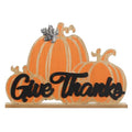 Double-Sided Pumpkin Thanksgiving Table Decor - Indoor Fall & Halloween Ornament