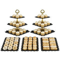 NWK 5-Piece Black Cupcake Stand & Appetizer Trays Set - Reusable Party Serveware