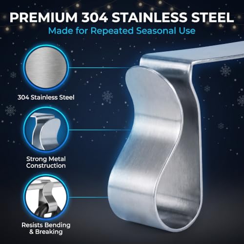 50 Pcs Metal Gutter Clips for Outdoor String Lights, Xmas & Holiday Decorations