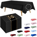 10 Pack Black Disposable Waterproof Tablecloths 54x108 Inches for Events and Parties