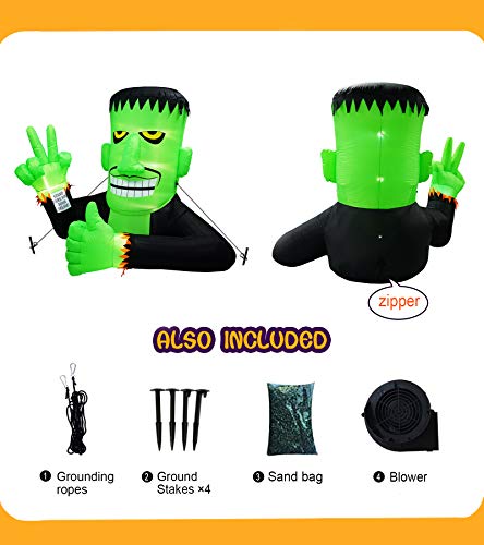 6FT Halloween Inflatable Frankenstein Outdoor Decoration with LED Lights