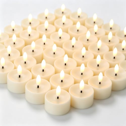 50 Pack Flameless LED Tea Lights - Battery Operated Candles for Home & Wedding Decor
