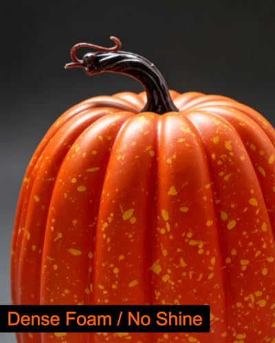Classic Orange Foam Pumpkins Set - 8 Inch Artificial Fall Decor, 2 Pack