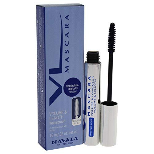 Mavala Mascara Volume & Length Waterproof, Midnight Blue, 0.32 Ounce