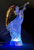 12-Inch LED Angel Trumpet Statue Decor - Christmas & Holiday Figurine with Lights