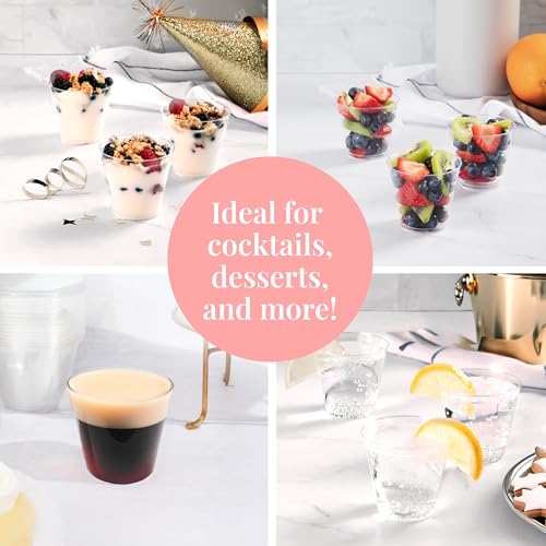 Disposable Shot Glasses 1 oz Plastic - 100 Pack Clear Party Cups - Variation of THIS listing
