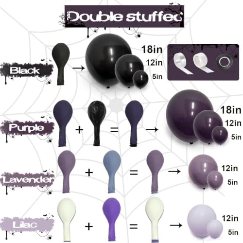 Black Purple Balloon Arch Kit Double Stuffed Dark Purple & Black Halloween Party Decorations – Variation of THIS listing