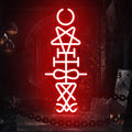 Lucifer Sigil Neon Sign for Gothic Room Occult Decor Halloween Wall Accent - Red LED