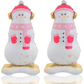 Pink Snowman Balloons Christmas Party Decorations - Self Standing Winter Balloon Set of 2