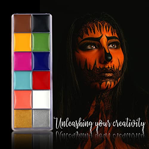 Professional Special Effects Makeup Kit with Face Paint Brushes & Wound Wax