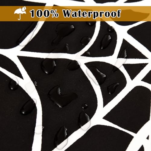 EVENHUG Halloween Shower Curtain with Hooks - Waterproof 72x72 Inch Black/72" x 72"