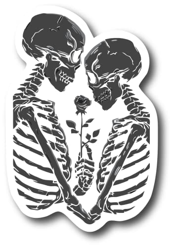 Skull Heart Refrigerator Magnet - Gothic Kitchen Decor Accessory, 4-Inch UV Print