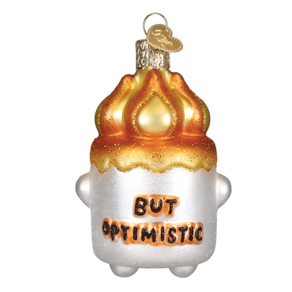 Old World Christmas Burnt-Out Marshmallow Glass Ornament for Christmas Tree - Handcrafted Holiday Decoration