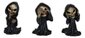 Gothic Grim Reaper Skeleton Figurines Set of 3 Halloween Decor Spooky Halloween Props