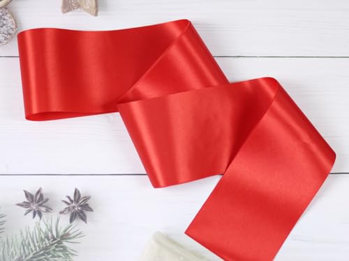 6 Pack Red Satin Sashes for Pageants DIY Party Decorations - Blank & Customizable