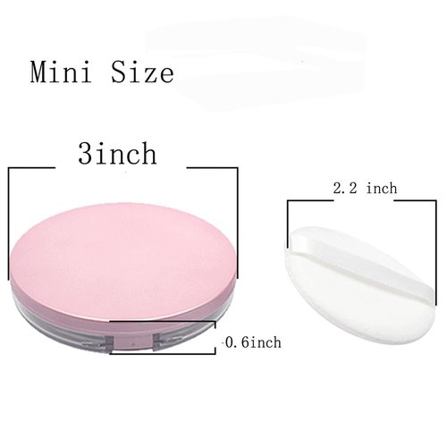 Skiennix Empty Plastic Loose Powder Compact - Reusable 5g Makeup Container with Velvet Puff & Mirror