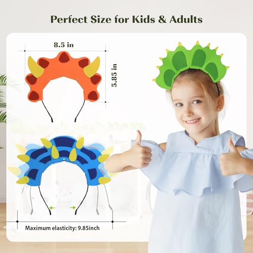 12Pack Dinosaur Headbands for Kids Halloween Party Favors Costume Accessories