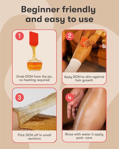 Sugardoh Mini Doh Kit - Firm Sugaring Kit for Coarse Body Hair, Includes Underarm & Bikini Variations