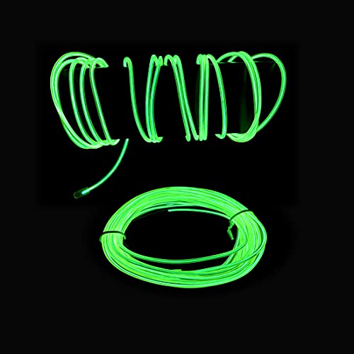 3 M Fluorescent Green EL Wire with Controller Waterproof Flexible Light Strip - DIY Costume & Party Decor