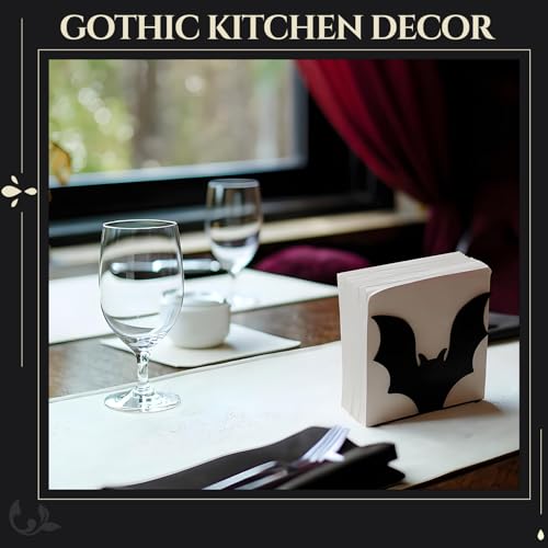 Gothic Bat Napkin Holder - Metal Table Tissue Dispenser for Home & Dining