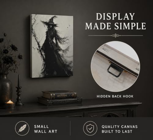 Witch Canvas Wall Art - Wrapped Canvas 24"L x 16"W Halloween Gothic Dark Decor