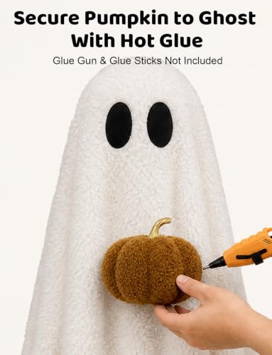 Indoor Halloween Ghost Decoration with Pumpkin and Light-Up Feature - 3.6FT
