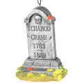 Halloween Tombstone Ornament with Ichabod Crane - Spooky Graveyard Decor