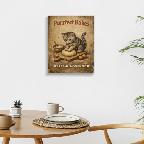 Cat Wall Art - Purrfect Bakes Canvas Decor - Variation Cat-01