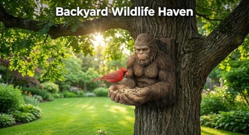 Bigfoot Tree Bird Feeder - Sasquatch Sculpture Garden Decor - Tree Hugger