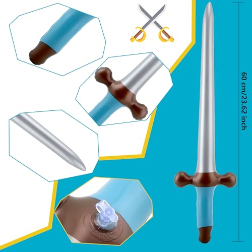 Inflatable Pirate Sword Set - 20 Pack 24 Inch Blow Up Toy Weapons for Pirate Theme Parties Halloween