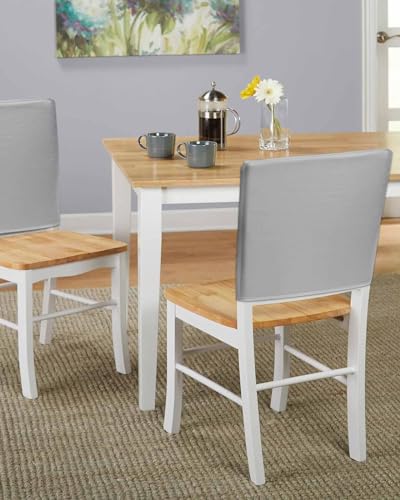 8 Pcs Grey Linen Chair Back Covers for Dining Room - Rustic Modern Protectors